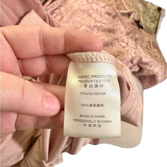 SOLD: Miusol Pink Floral Lace Maxi Dress Formal Evening Party Wedding Prom Gala - Picture 6 of 11